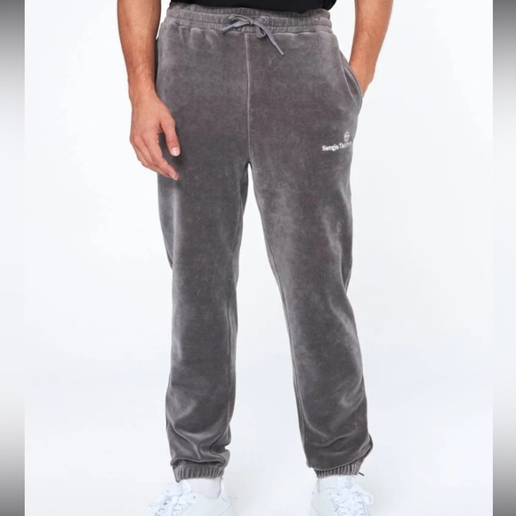 Sergio Tacchini vintage Scopeto Full-Zip Velour Hoodie & pant gray! TOP & BOTTOM - Picture 2 of 5